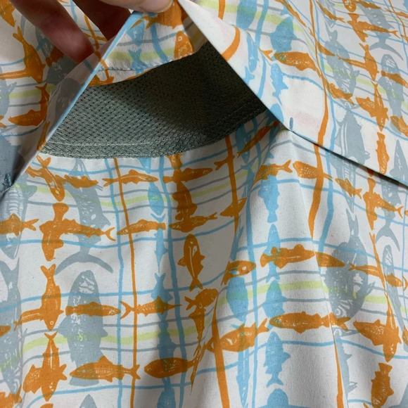 Bob Timberlake  Men’s Fish Print Short Sleeve Button Down Casual Shirt Size XL - Picture 14 of 14